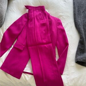 Maje Pink Pantsuit Modern Wide-Leg Design